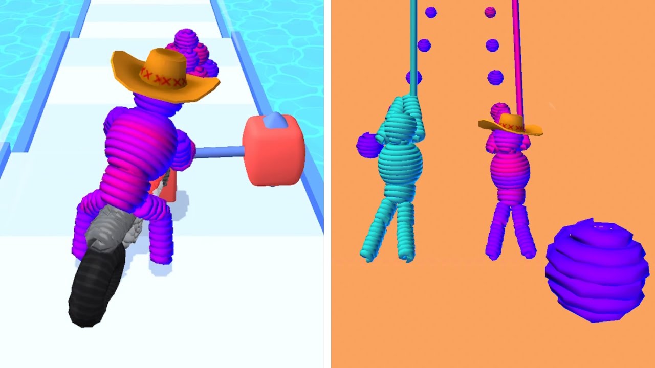 Rope-Man Run - All Levels Gameplay Android, iOS