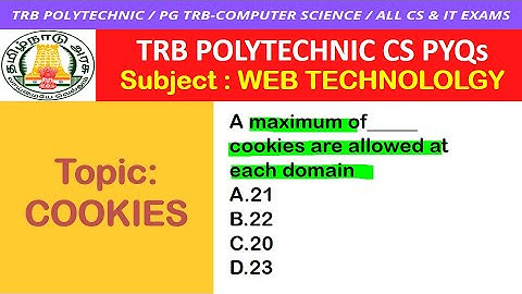 Cookies JAVA SERVLET WEBTECHNOLOGY Tamil / PG TRB Computer Science / TRB Polytechnic CSE / PG TRB CS