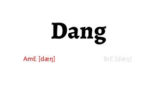 How to Pronounce dang in American English and British English