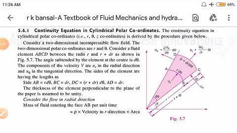 Continuity equation in polar coordinate system