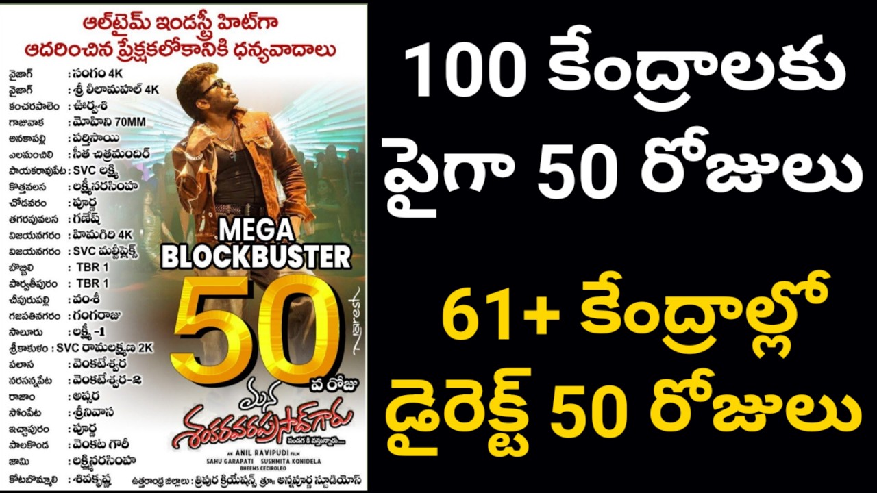 100 కేంద్రాలకు పైగా 50 రోజులు! 61+ కేంద్రాల్లో డైరెక్ట్ 50 రోజులు | MSG Completes 50 Days