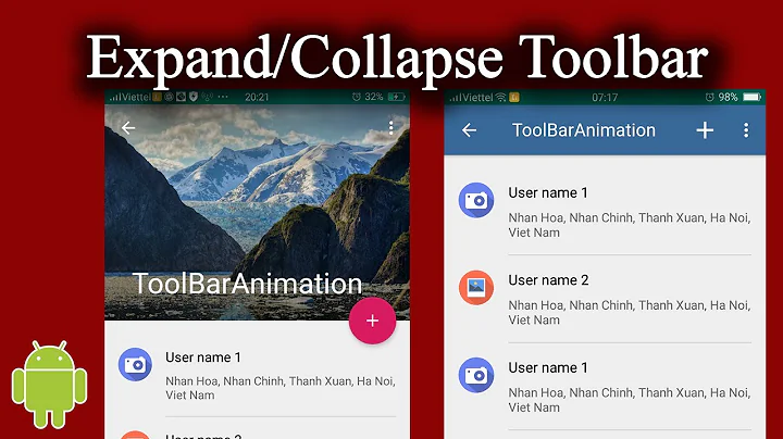How to Expand and Collapse Toolbar when scrolling RecyclerView - [Android Animations - #10]