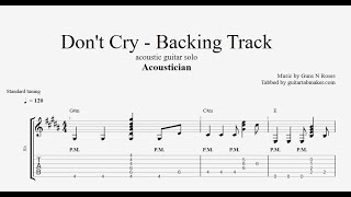 Acoustician - Don't Cry solo - guitar backing track - acoustic rhythm guitar chords