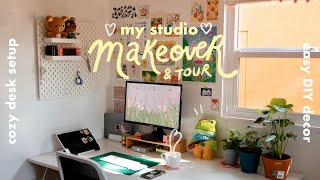 ♡ ART STUDIO MAKEOVER & ROOM TOUR ♡ vlog ♡ new work from home space!