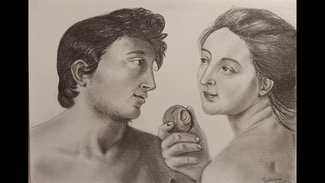 adam and eve drawing