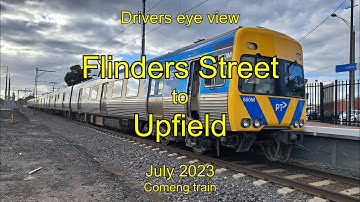 Drivers eye view, Flinders Street to Upfield, Jul 2023