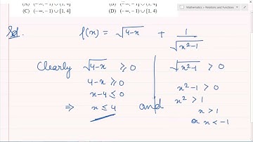 The domain of the function f defined by f(x) = sqrt(4-x) + 1/ sqrt (x^2 - 1) is equal to