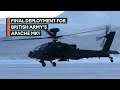 Final flight of Apache Mk1 on Operation Clockwork before retirement