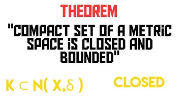#TheMathsPlanet #gujarati COMPACT SUBSET OF A METRIC SPACE IS CLOSED AND BOUNDED