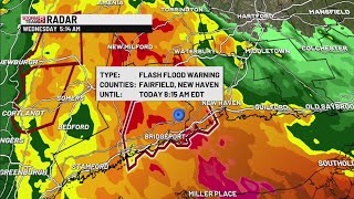 Flash flood warning issued for Fairfield County and New Haven County