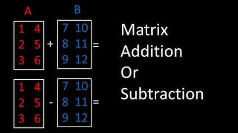 Addition Or Subtraction of Matrices (Linear Algebra Matrix Math)