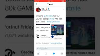 Ceeday has 60k views facing Ninja who has 80k viewers GAME 1 #FridayFortnite