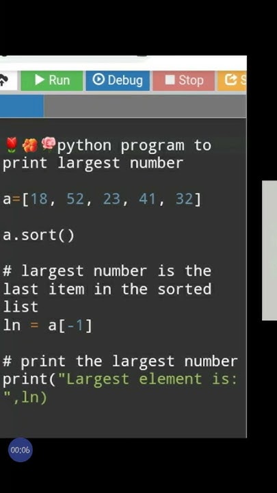 python program print to largest number😀😁 - YouTube
