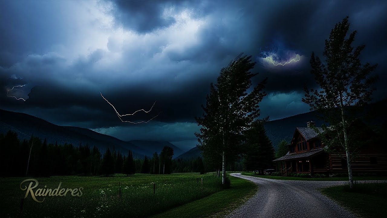 Real-Time Storm Watching ⛈️ Dark Skies, Loud Thunder & Lightning Over the Valley (LIVE)