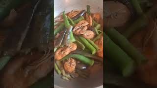 #frying #veggies #shrimp