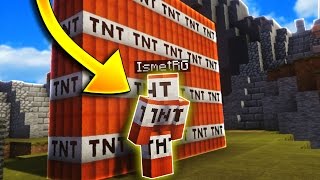 EFSANE TNT OLDUM! - Minecraft TROLL SKYWARS! (I AM STONE CHALLENGE!)