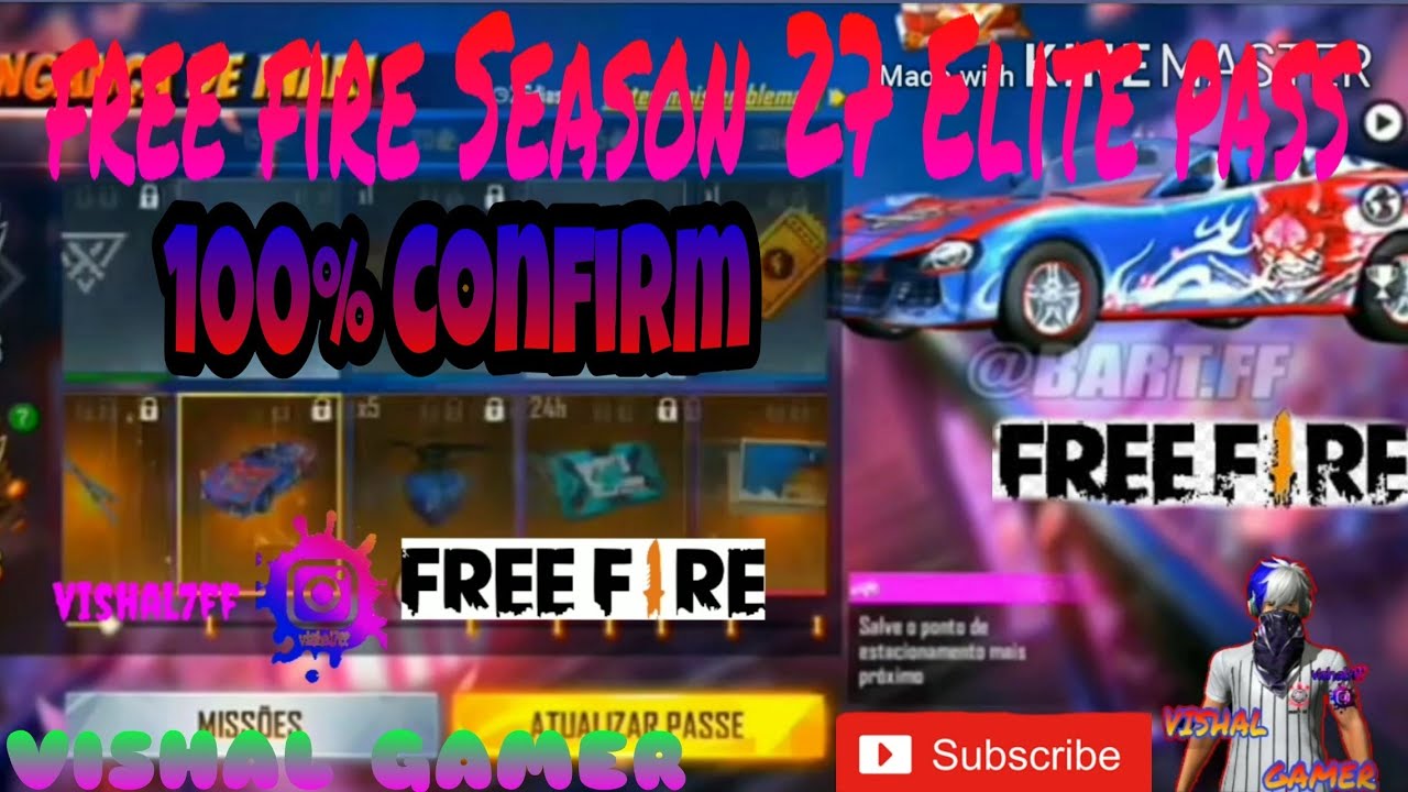 FREE FIRE SEASON 27 ELITE PASS ALL ITEMS FULL REVIEW || ff AUGUST ELITE PASS || VISHAL GAMER ||