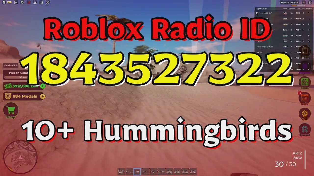 Hummingbirds Roblox Radio Codes/IDs - YouTube