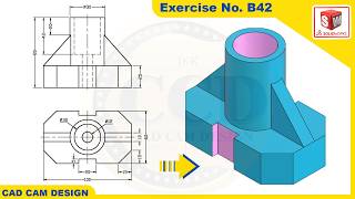 SolidWorks 2D drawing to 3D Model Tutorial  Exercise  B42