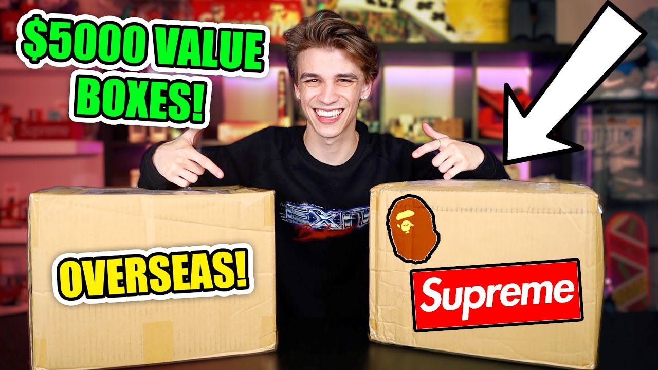 Unboxing a $5000 Value Supreme/Bape Mystery Box from OVERSEAS