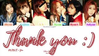 4MINUTE (포미닛) - Thank you :) (고마워 :)) (6 Member Ver.)[Colour Coded Lyrics Han/Rom/Eng]