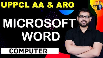 CLASS - 6 | MICROSOFT WORD | UPPCL AA & ARO | COMPUTER SPECIAL SHOW | BY DHEERENDRA SINGH SIR