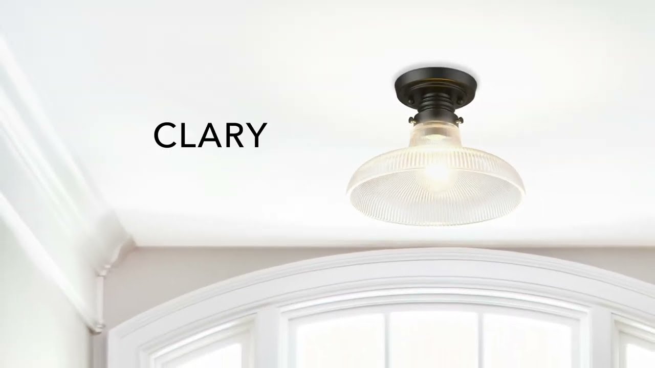 Vintage Light Fixtures | Unique Light Fixtures | Glass Flush Mounts | Clary by Golden Lighting