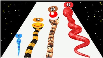 Snake Run Race 3D Runing Game - Gameplay Walkthrough - Max Levels (Lvl 1-20)