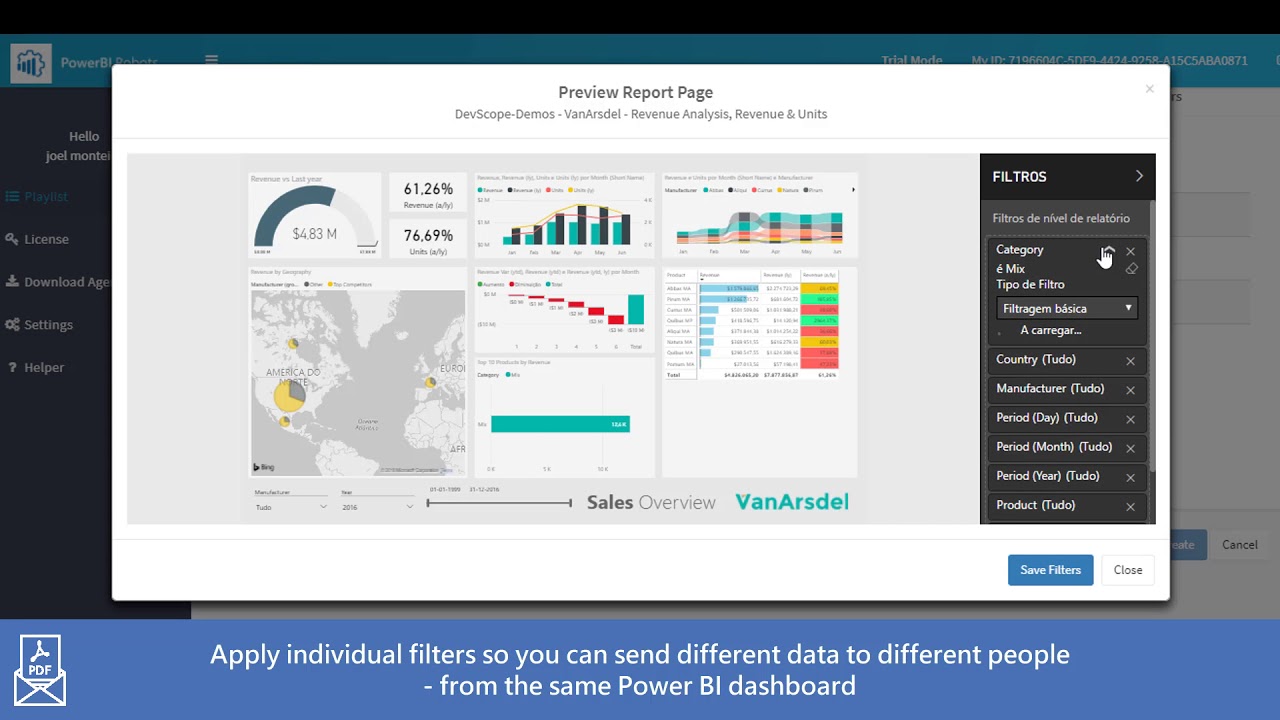 Send different data to people from one BI account -