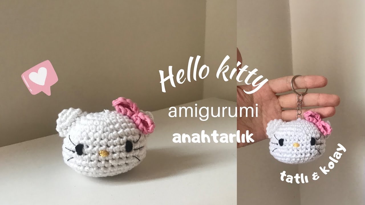 Hello kitty amigurumi anahtarlık örelim 💖 ( Yeni başlayanlar için)