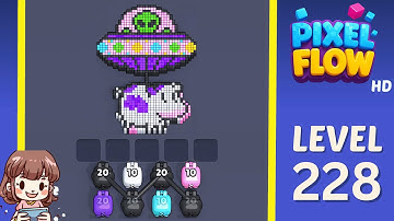Pixel Flow Level 228 Solution Walkthrough