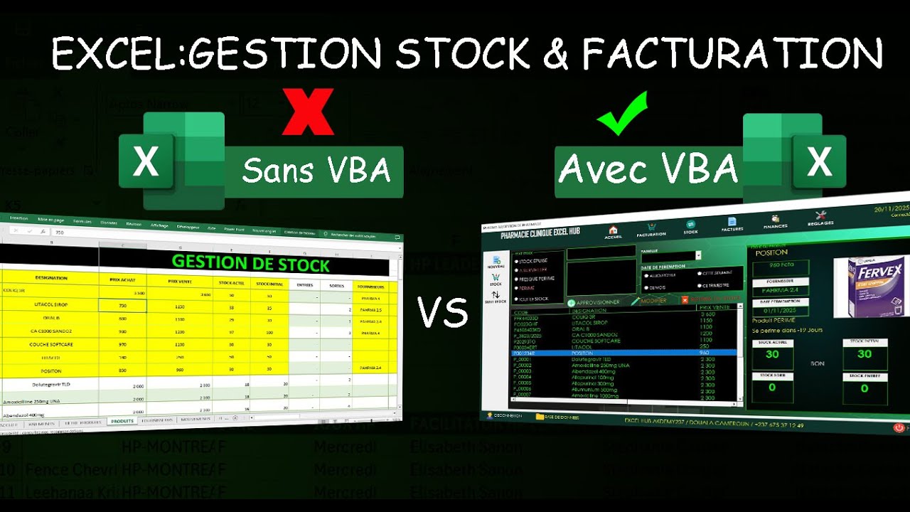EXCEL avec VBA vs EXCEL sans VBA: C'est quoi la difference? Cas d'un gestionnaire de stock.