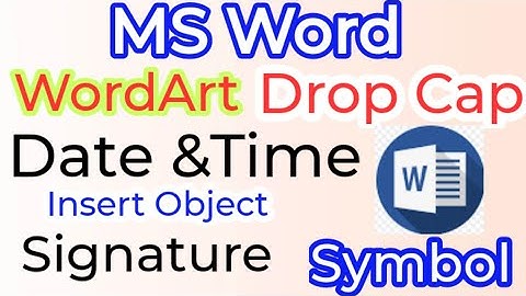 #MS Word Wordart, Drop Cap, Signature,Insert Object, Symbol In Hindi|#art #ytviral