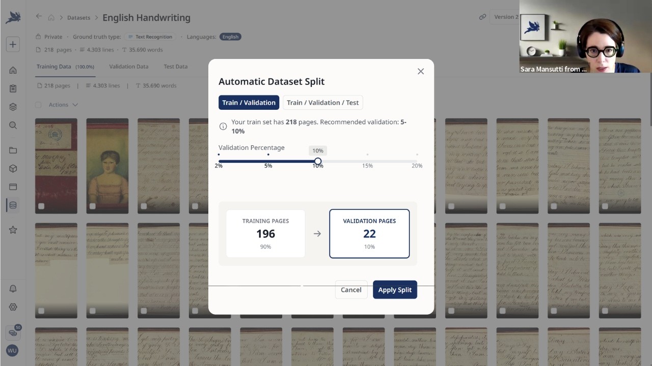 Thumbnail for Datasets & Projects Webinar (English) | Organising Transkribus Workflows & AI Training Data