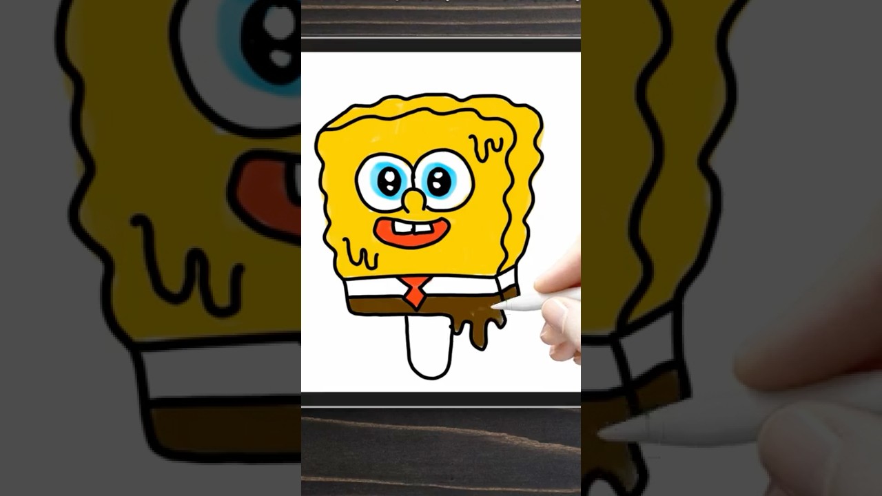 🎨 Dibujo Fácil de Bob Esponja Paleta de Helado | Manualidad Divertida para Niños 🍦