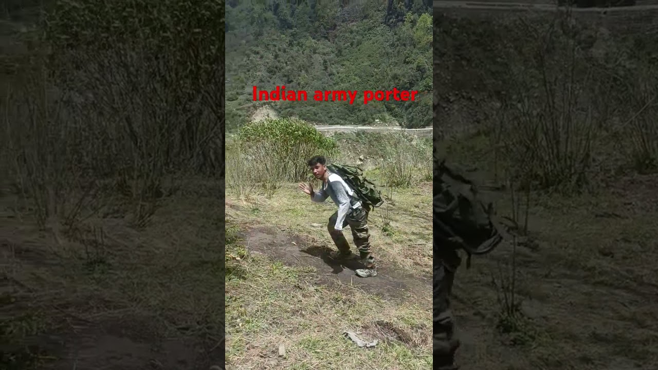 Indian army porter working 