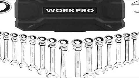 WORKPRO 22pcs Ratcheting Wrench Set Flex-Head Ratchet Combination Wrench Sets with Organizer Box 72