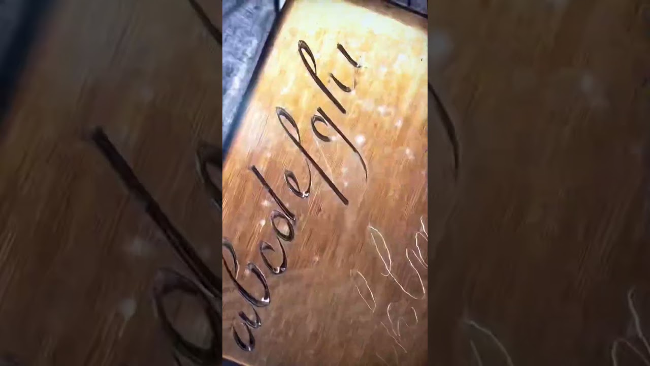 Hand engraved script letters by hand 🖐️