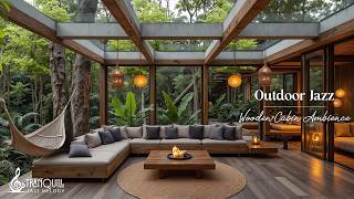 Soft Outdoor Living Room Jazz | Morning Piano Jazz Music with Forest Living Room for Deep Focus