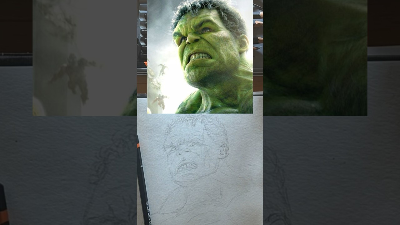 The Hulk portrait sketch 20min drawing 29 