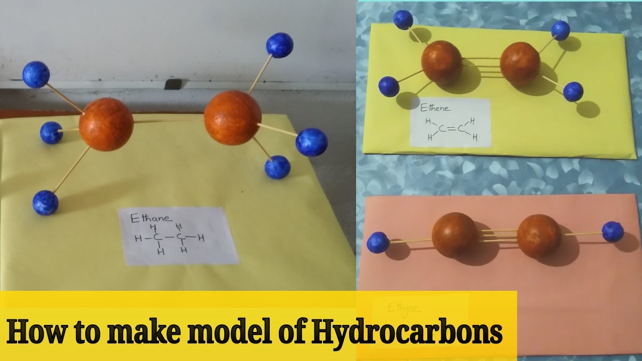 3D Model of Ethane/ Ethene & Ethyne molecules/ 3D chemistry models ...