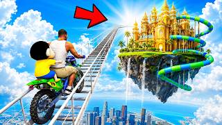 SHINCHAN AND FRANKLIN FOUND A SECRET STAIRWAY TO FANTASY HEAVEN WORLD CHALLENGE IN GTA 5 screenshot 1