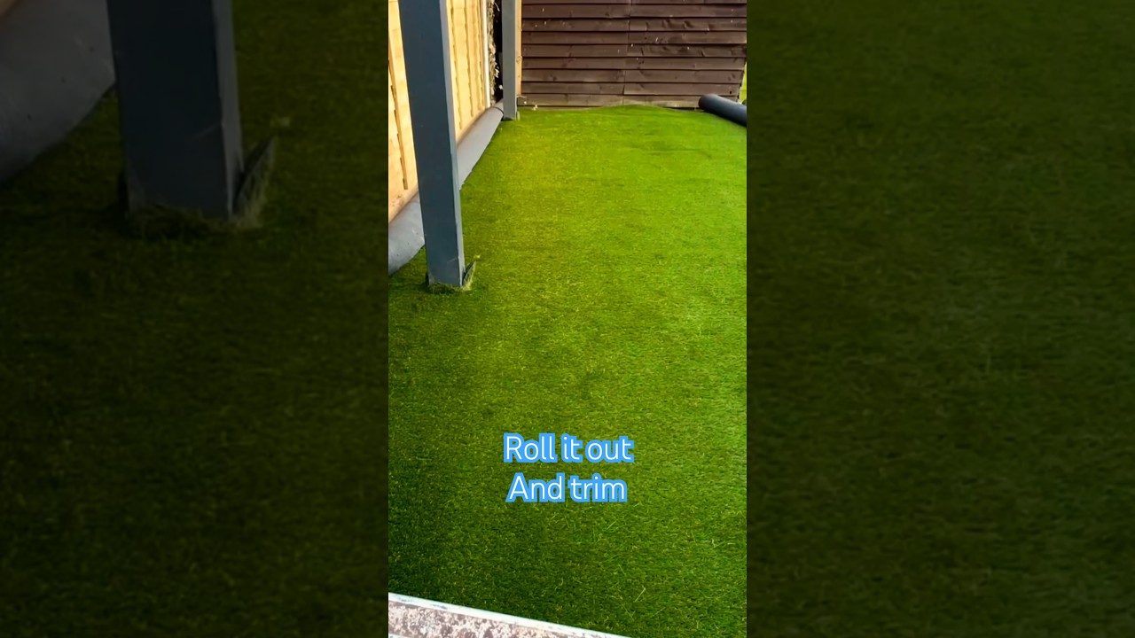 diy Laying artificial grass start to finish #diy #youtubeshorts #garden  #home #artificialgrass