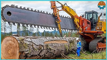99 Extreme DANGEROUS Fastest Big Chainsaw Cutting Tree Machines At Another Level