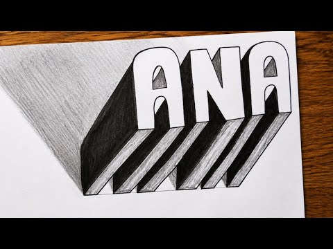 How to Draw 3D Letters || 3D Name Drawing Tutorial || ANA in 3D Letters