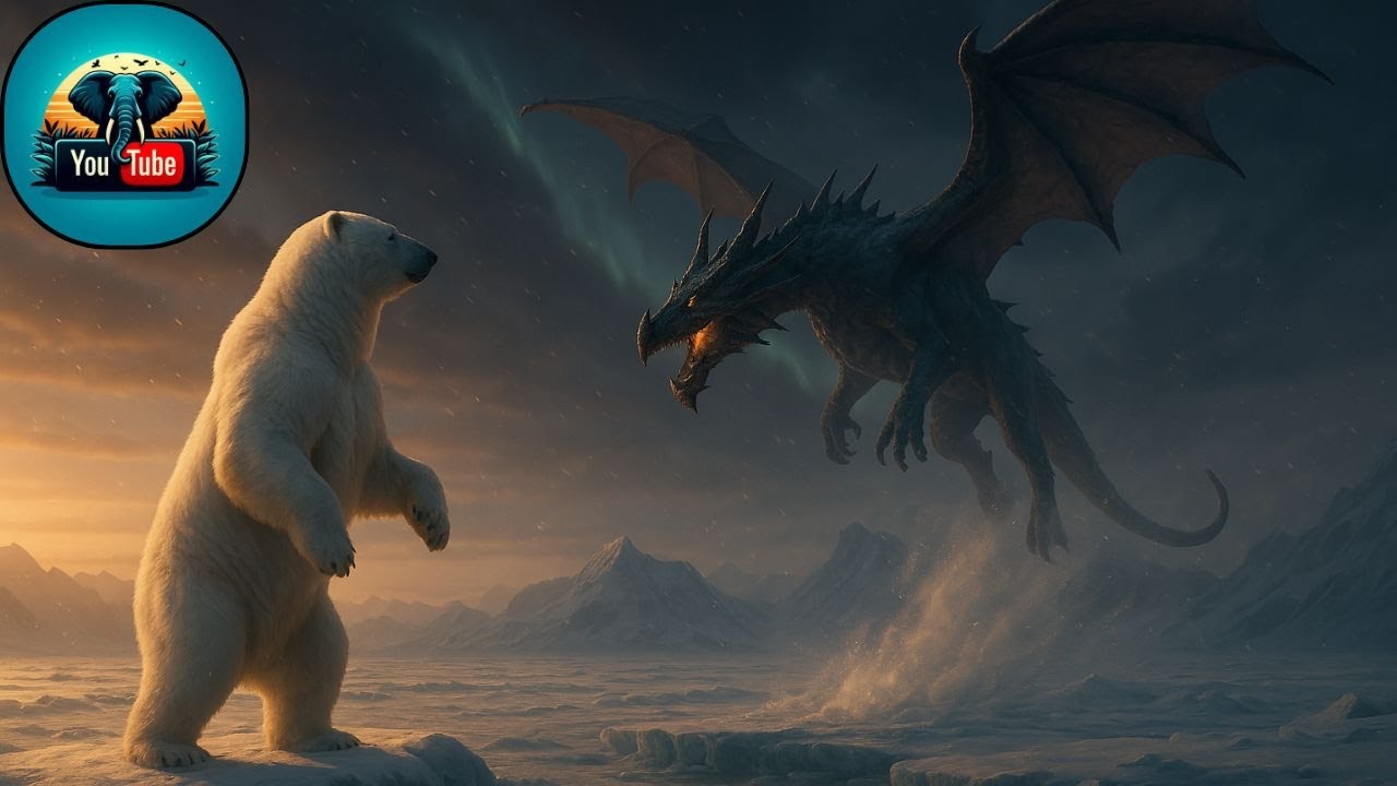 Epic Battle: Polar Bear vs Dragon – Elemental Clash of Fire and Ice