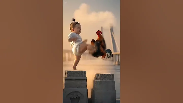 Ai generated animated video | a healthy little baby boy fighting with hen #ai #cute #trendingshorts