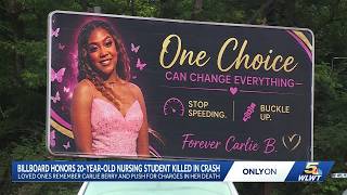 Family unveils billboard honoring 20-year-old killed in crash