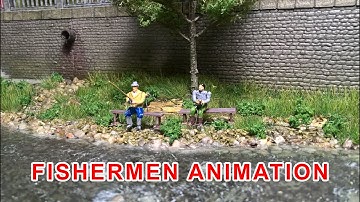 Fishermen animation for a model railroad layout