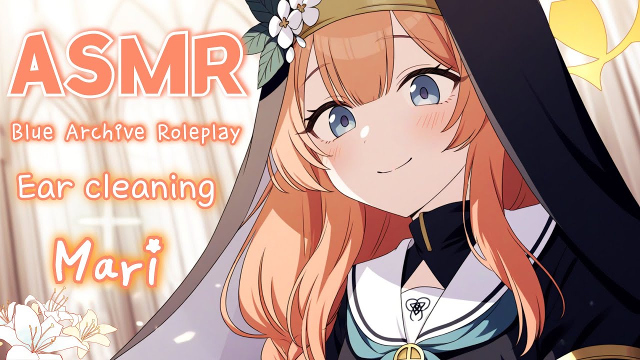 [ASMR] Коленочная чистка ушей монахини Мари, молящейся за счастье учителя. Ролевая игра Blue Archive